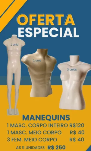 5 Manequins masculinos e femininos