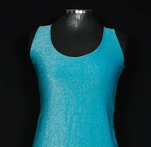 Vestido tubinho festa azul celeste e lurex dourado Forum - Veste P - Ref. 3644