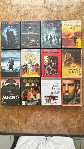 12 DVDs - Batman - Blade Runner - Coração Valente - O mágico de Oz - Casablanca etc 