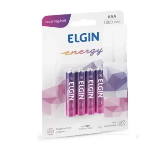 Pilha AAA recarregável Elgin Bliste com 4 unidades palito