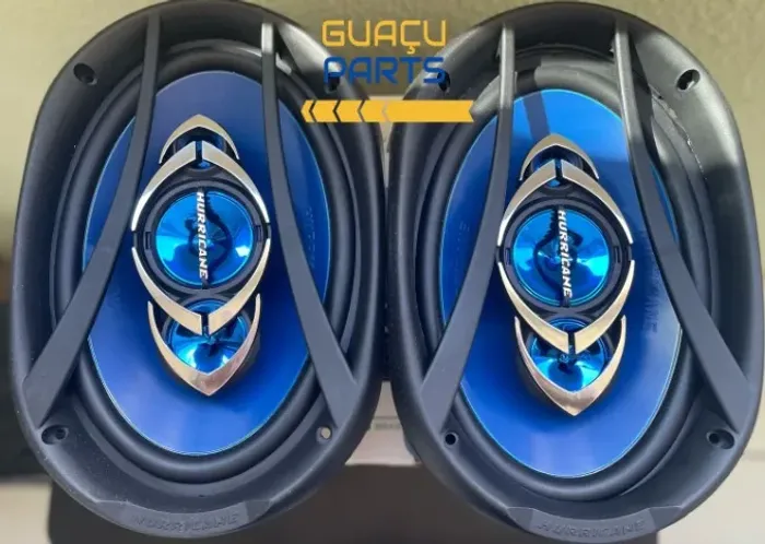 Par de Alto-Falantes para tampão, caixas de som 6x9 180w rms Hurricane 