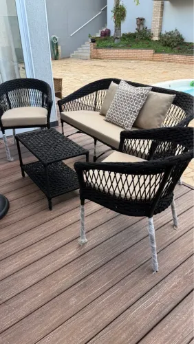 Conjunto de Sofá e Poltronas para Área Externa em tricô nautico 3 pecas 3900,00