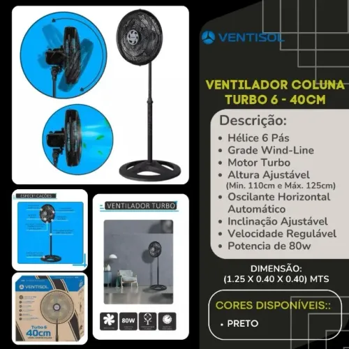 Ventilador de Coluna 40cm Novo