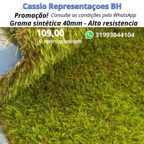 Grama Sintética 40mm em Promoção - R$ 109,00/m² - Entrega Imediata BH