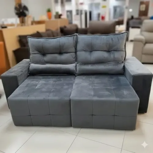 Sofá retratil e reclinavel marine na cor cinza