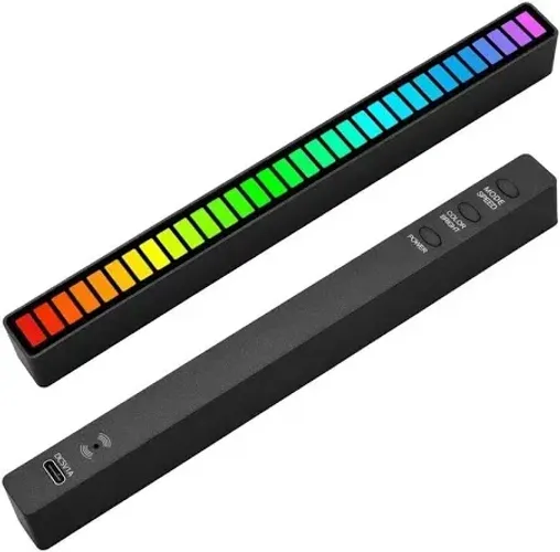 Barra De Led Rítmica Rgb Captação Por Voz Som Luz Inteligente Cor