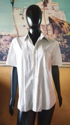 Camisa social branca c/ listras Pierre Cardin