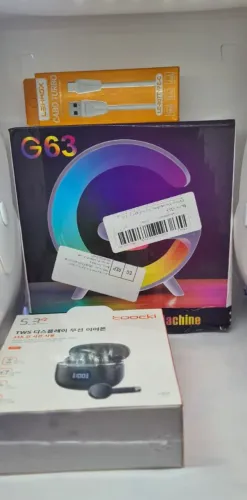 Fones de ouvido Toocki TWS display + cabo turbo lehmox tipo C + luminária G-Speakers 