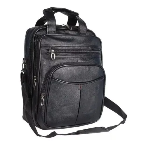 Mochila executiva em couro 3 modos de usar alça de Costa e ombro