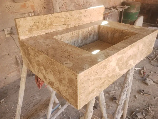 Pia esculpida para banheiro 