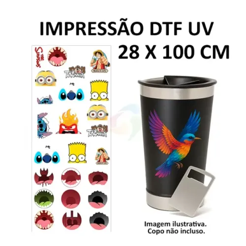 Impressão de dtf uv 100 cm x 28 cm 