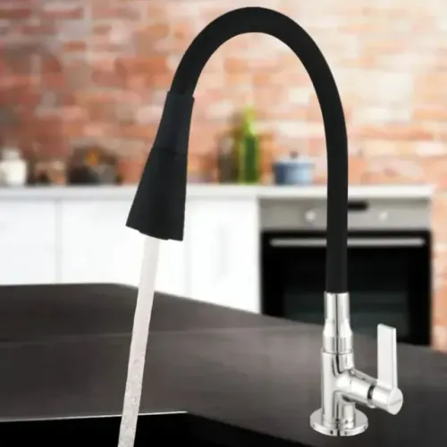 Torneira Gourmet Flexível Bancada Ou Parede Parede Preto