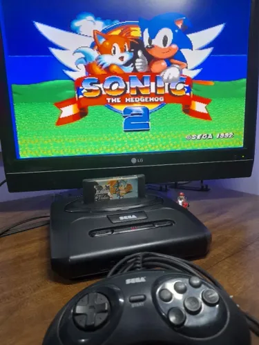 Mega Drive III Fonte interna e entrada para CD - Com Sonic 2