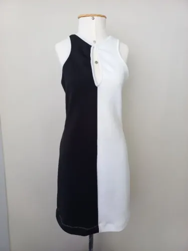 Vestido Black White Aquariana - Tam G - F002