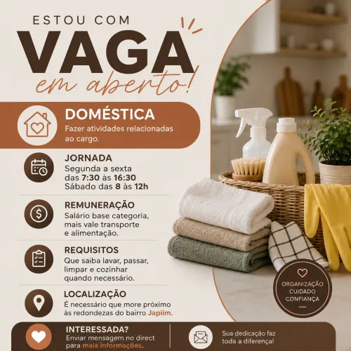Vaga para doméstica 