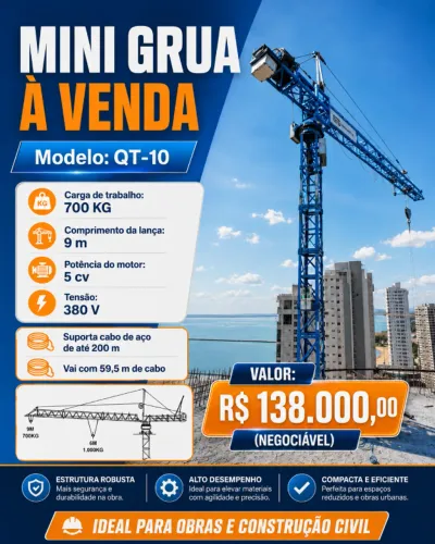Mini Grua - obras e construção civil