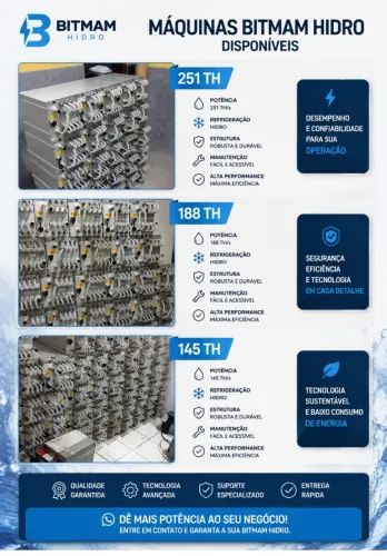 Maquinas Bitman Hidro 257th,188 e 147 Th - Consulte