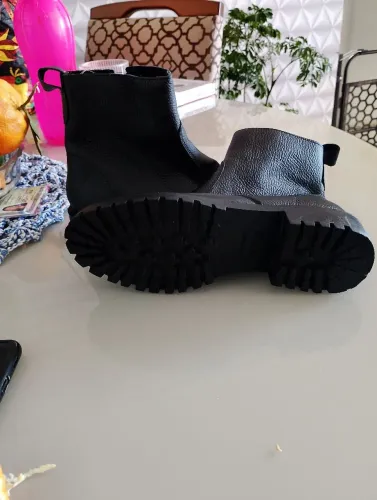 Bota coturno de couro