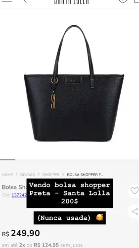 BOLSA SHOPPER SANTA LOLLA PRETA