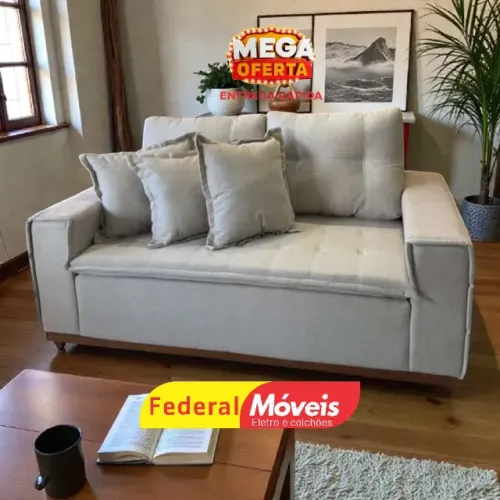 Sofá 1,70m Linho - Promoção Até Acabarem Os Estoques!