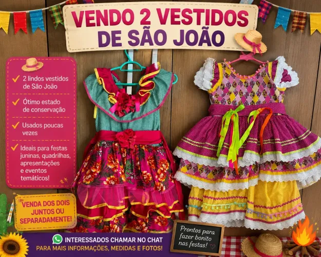 VENDO 2 VESTIDOS DE SÃO JOÃO
