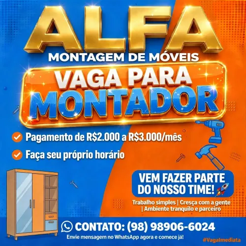 Vaga para montador 