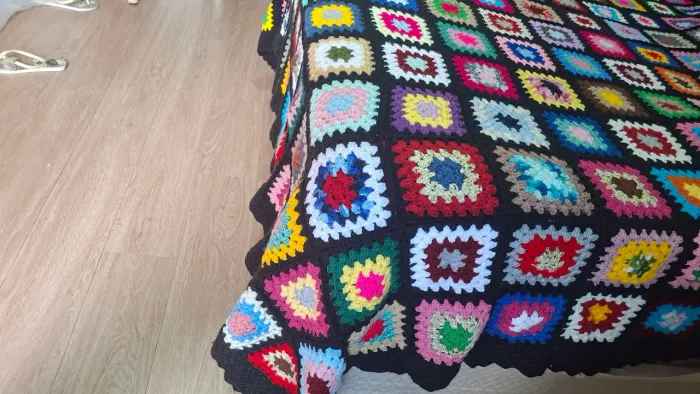Colcha Casal de croche de lã