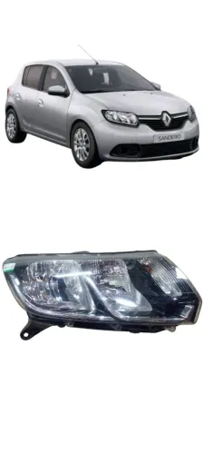 Farol Lado Direito Renault Sandero Logan Fume 2014 A 2019  Direito/passageiro