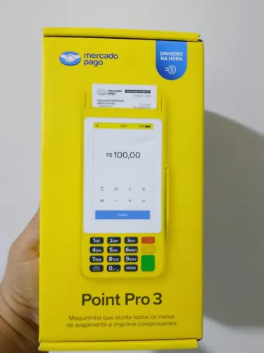 Máquina de cartão mercado pago imprime papel