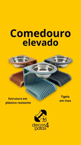 COMEDOURO ELEVADO PREMIUM ? Saúde + Estilo para o seu Pet!