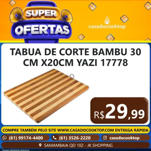 TABUA DE CORTE BAMBU 30CMX20CM YAZI 17778