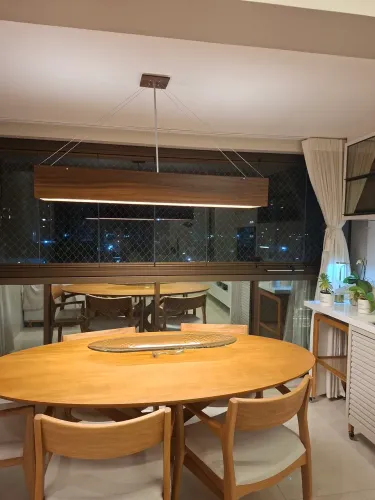 Luminária pendente madeira 