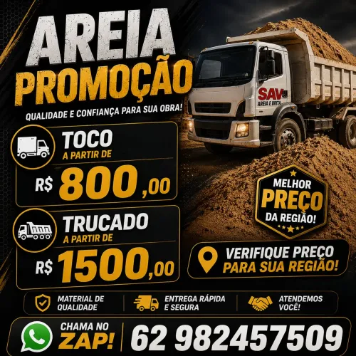 Areia terra brita 