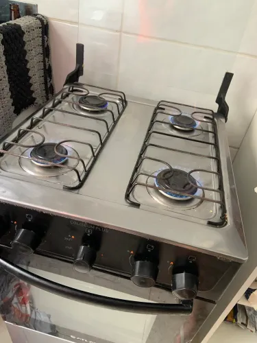 Fogão 4 bocas Atlas convertido para gás de apartamento