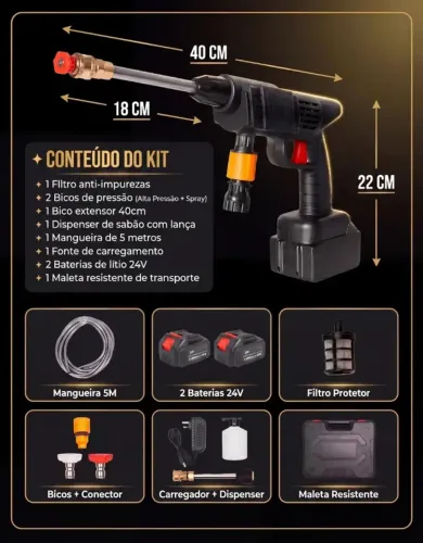 Lavadora de Alta Pressão Portátil Sem Fio a Pronta entrega
