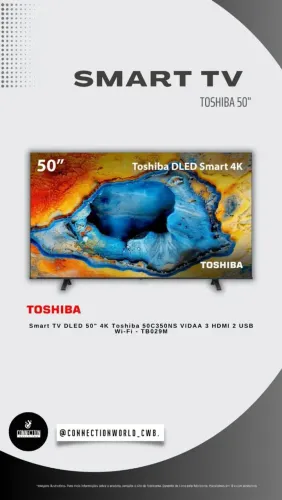 Smart TV DLED 50" 4K Toshiba 50C350NS VIDAA 3 HDMI 2 USB Wi-Fi - TB029M