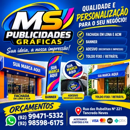 GRÁFICA PARA FACHADAS, BANNERS, WIND BANNERS, ADESIVOS, TOLDO FIXO E RETRATIL
