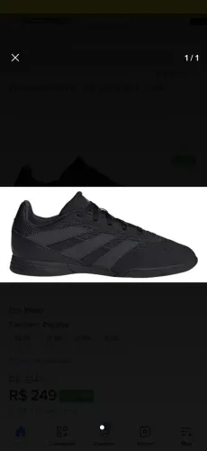 Chuteira Adidas Predator 24 Club IN Futsal Preta