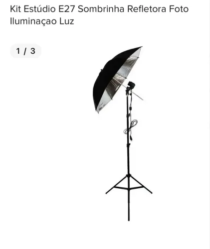 Kit de Iluminação com Sombrinha difusora e tripé Novo