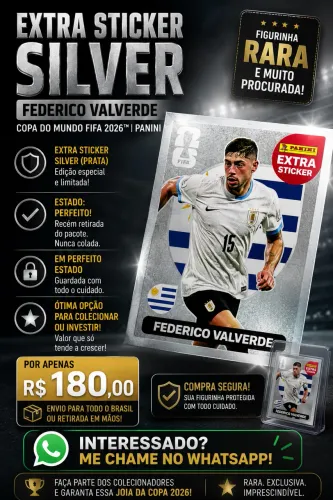 Figurinha extra sticker federico valverde silver