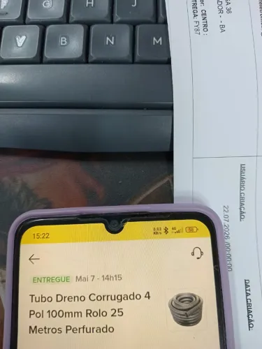 Tubo para drenagem 