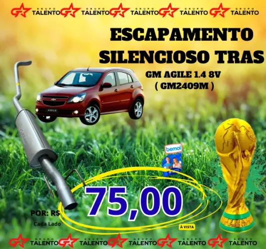 Silencioso Traseiro Agile novo com garantia