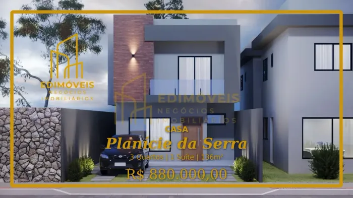 Linda Casa Independente em Planície da Serra Ideal para sua Família