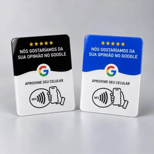 Plaquinhas de avaliação google.