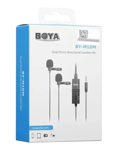 Microfone Lapela Duplo Boya By-m1dm Omnidirecional