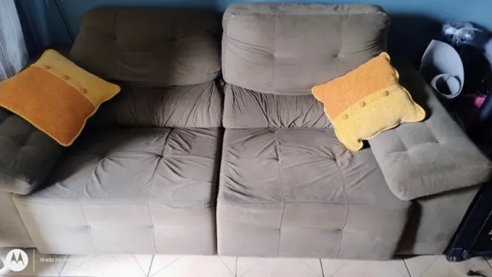 Sofa retratil com chaise e imperm.