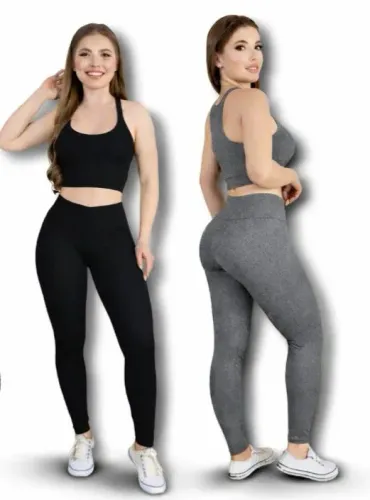 Vendo 97 Conjuntos Fitness no Poliéster ou a peça separada- Preto e Cinza
