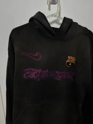 Moletom Travis Scott x Nike FC Barcelona Spray Logo - Tamanho G - Novo