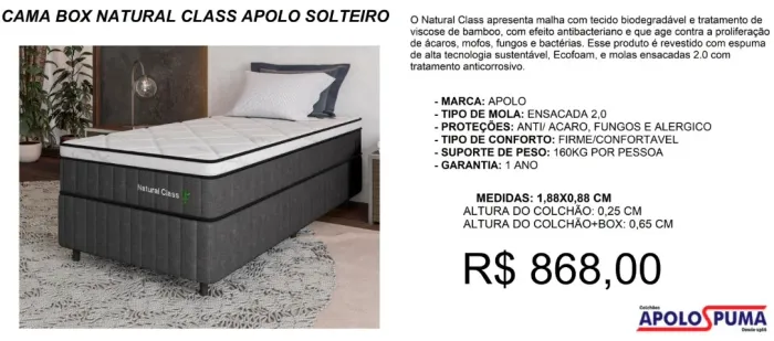 Colchão solteiro mola 25cm altura + base box - frete gratuito