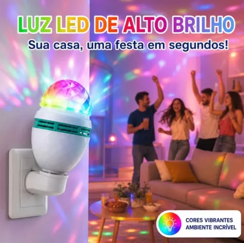 lâmpada Led colorida giratória De festa